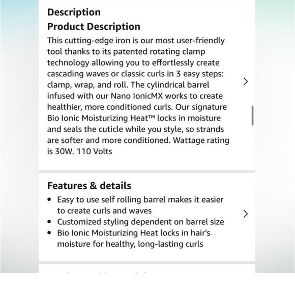 BIO IONIC Stylewinder Rotating Styling Curling Straightening Iron‎ 1.5” - Picture 7 of 12